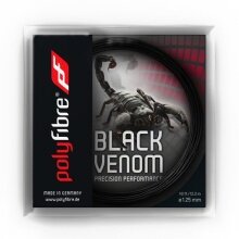 Polyfibre Tennis String Black Venom (Durability+Control) black 12m Set