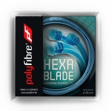 Polyfibre Tennis String Hexablade (Spin+Control) blue 12m Set