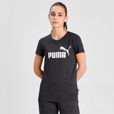 Puma Fitness-Shirt Essentials Logo (100% Cotton) Dark Grey Women