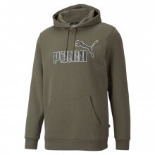 Puma Leisure Hoodie Graphic Big Logo - Cotton, lined - dark green Men