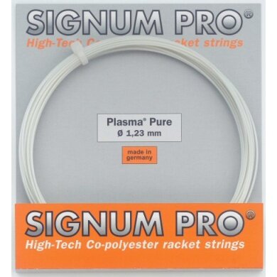 Stringing with tennis string Signum Pro Plasma Pure (Durability+Touch) white