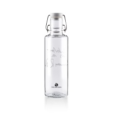 soulbottles Water Bottle water is a human right Glass (Glass Bottle, Ceramic Lid, Stainless Steel Clip) 600ml transparent