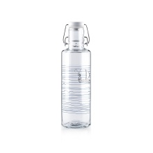 soulbottles Water Bottle homeland glass (Glass Bottle, Ceramic Lid, Stainless Steel Clip) 600ml transparent