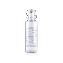 soulbottles Water Bottle homeland glass (Glass Bottle, Ceramic Lid, Stainless Steel Clip) 600ml transparent