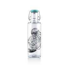 soulbottles Drinking Bottle Jellyfish in the Bottle Glass (Glass Bottle, Ceramic Lid, Stainless Steel Handle) 600ml Transparent