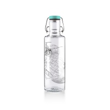 soulbottles Drinking Bottle Jellyfish in the Bottle Glass (Glass Bottle, Ceramic Lid, Stainless Steel Handle) 600ml Transparent