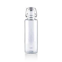 soulbottles Water Bottle just breathe Glass (Glass Bottle, Ceramic Lid, Stainless Steel Handle) 600ml transparent