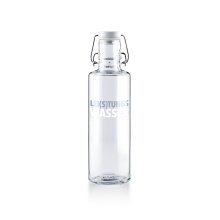 soulbottles Water Bottle Mains Water Glass (Glass Bottle, Ceramic Lid, Stainless Steel Handle) 600ml Transparent