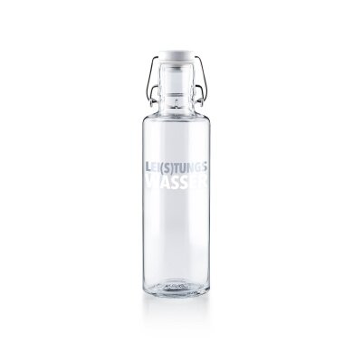 soulbottles Water Bottle Mains Water Glass (Glass Bottle, Ceramic Lid, Stainless Steel Handle) 600ml Transparent