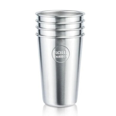 soulbottles drinking cup soulcoup steel Plain (stainless steel) 4x400ml silver