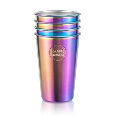 soulbottles drinking cup soulcoup steel Utopia (stainless steel) 4x400ml blue/purple