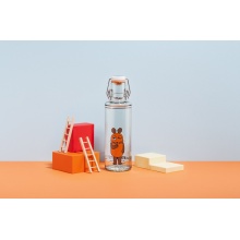 soulbottles Drinking Bottle the Mouse Glass (Glass Bottle, Ceramic Lid, Stainless Steel Handle) 600ml Transparent