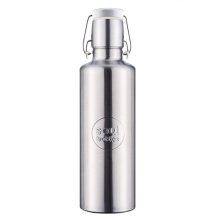 soulbottles Drinking Bottle Steel Insulated Plain (Stainless Steel, Stainless Steel Handle, Ceramic Lid) 600ml Grey