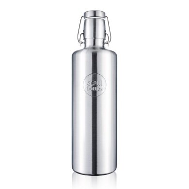 soulbottles Drinking Bottle Steel Light Plain (Stainless Steel, Stainless Steel Handle) 1200ml Grey