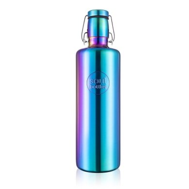 soulbottles Drinking Bottle Steel Light Utopia (Stainless Steel, Stainless Steel Handle) 1200ml Blue/Purple