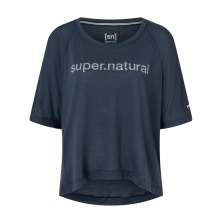 super natural Sport and Leisure Shirt Liquid Flow Tee (breathable, temperature regulating) dark blue Women