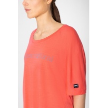 super natural Sport and Leisure Shirt Liquid Flow Tee (breathable, temperature regulating) coral red Women