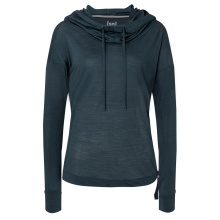 super natural Funnel Hoodie (Merino Wool) navy blue ladies