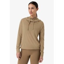 super natural Funnel Hoodie (Merino Wool) sand brown Ladies