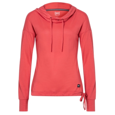 super natural Funnel Hoodie (Merino Wool) red Ladies