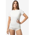 super natural Functional Underwear Short Sleeve Shirt Sierra140 Tee (Merino Blend, Moisture Wicking) White Women