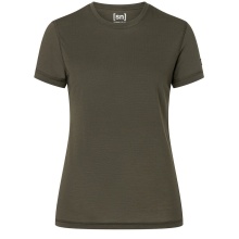 super natural Functional Underwear Short Sleeve Shirt Sierra140 Tee (Merino Mix, Moisture Transport) Dark Green Women