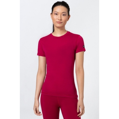 super natural Functional Underwear Short Sleeve Shirt Sierra140 Tee (Merino Blend, Moisture Wicking) Red Women