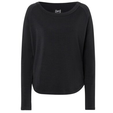 super natural Long Sleeve Shirt Everyday Crew (Merino Mix) black Ladies