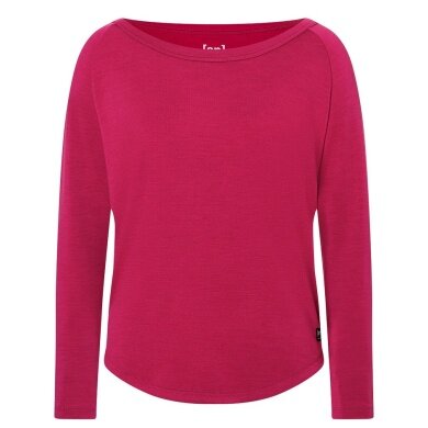 super natural Long Sleeve Shirt Everyday Crew (Merino Mix) red/sangria Ladies