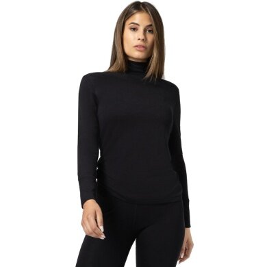 super natural Underwear Long Sleeve Tundra 175 Turtleneck - Merino Wool - Black Women