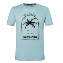 super natural Leisure T-shirt Graphic King Coco - Merino blend - light blue Men