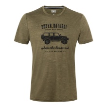 super natural Leisure T-shirt Graphic All Terrain - Merino Wool Blend - Olive Green Men