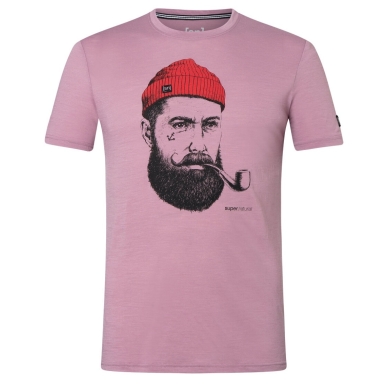 super natural Hiking / Leisure T-shirt Sailor Tee (Merino Mix) orchid pink Men's