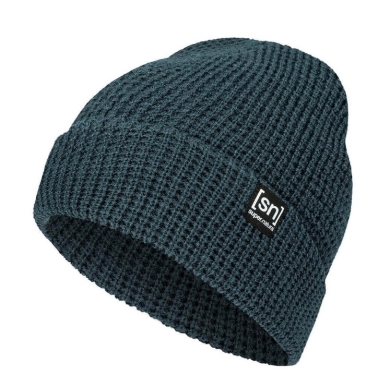 super natural winter hat city beanie (merino wool, ideal thermal regulation) blue - 1 piece