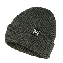 super natural winter hat city beanie (merino wool, ideal thermal regulation) brown-green - 1 piece