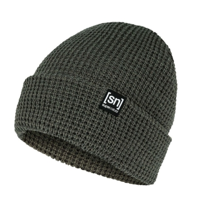 super natural winter hat city beanie (merino wool, ideal thermal regulation) brown-green - 1 piece