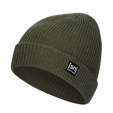 super natural winter hat Merino basic beanie (merino wool, ideal thermal protection) dark green - 1 piece