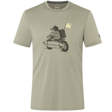 super natural Outdoor / Leisure T-shirt Naked Bear Tee (Merino Mix) Canteen Sage Green Men's