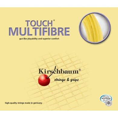 Stringing with tennis string Kirschbaum Touch Multifibre (arm protection) natural