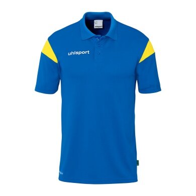 uhlsport Sport Polo Squad 27 (100% recycled Polyester) azure blue/yellow Men's