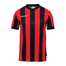 uhlsport Sport T-shirt Retro Stripe (V-neck) Short Sleeve black/red Men