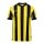 uhlsport Sport T-shirt Retro Stripe (V-neck) Short Sleeve black/yellow Men