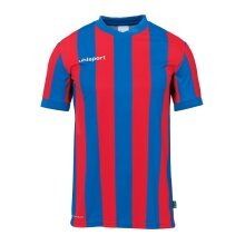 uhlsport Sport T-shirt Retro Stripe (V-neck) Short Sleeve Azure/Red Men