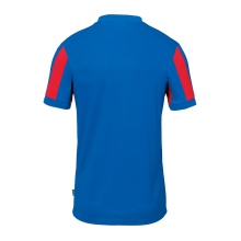 uhlsport Sport T-shirt Retro Stripe (V-neck) Short Sleeve Azure/Red Men