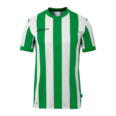 uhlsport Sport T-shirt Retro Stripe (V-neck) Short Sleeve Green/White Men