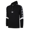 umbro Hooded Sweatshirt Diamond Taped 1/2 Zip Hoodie (Cotton Blend) black Men