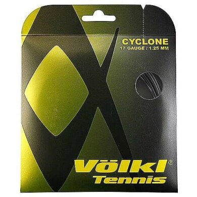 Stringing with tennis string Völkl Cyclone (Durability+Spin) black