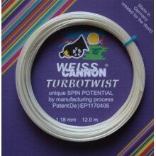 WeissCannon Tennis String Turbo Twist (Spin+Touch) white 12m Set