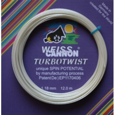 WeissCannon Tennis String Turbo Twist (Spin+Touch) white 12m Set