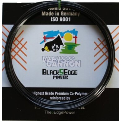 WeissCannon Tennis String Black5Edge 1.24 (Durability+Spin) black 12m Set